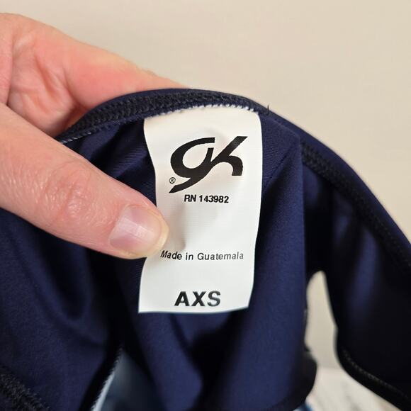 GK Elite Blue Shimmer & Shine Leotard Size Adult Extra Small AXS Gymnastics Tank - Picture 3 of 4